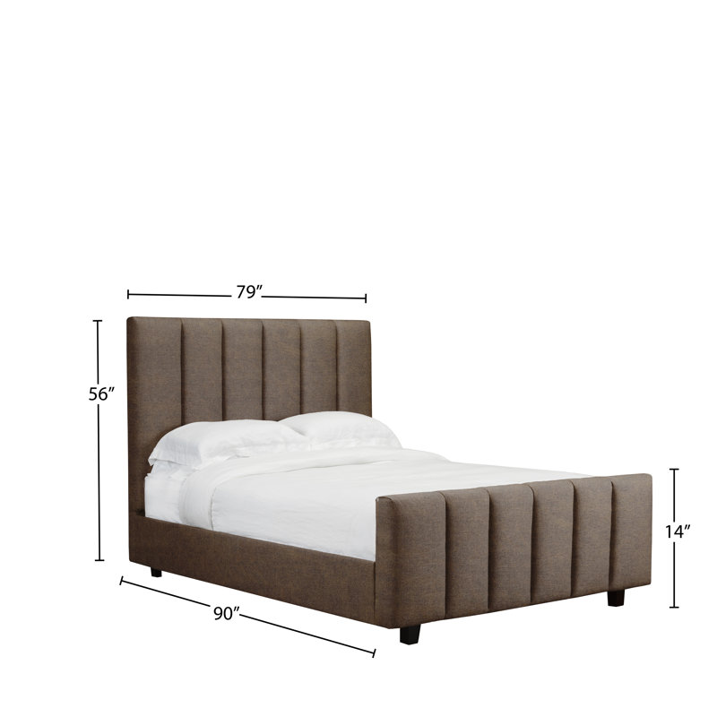Lit plateforme en tissu d’ameublement, Caramel, Très grand