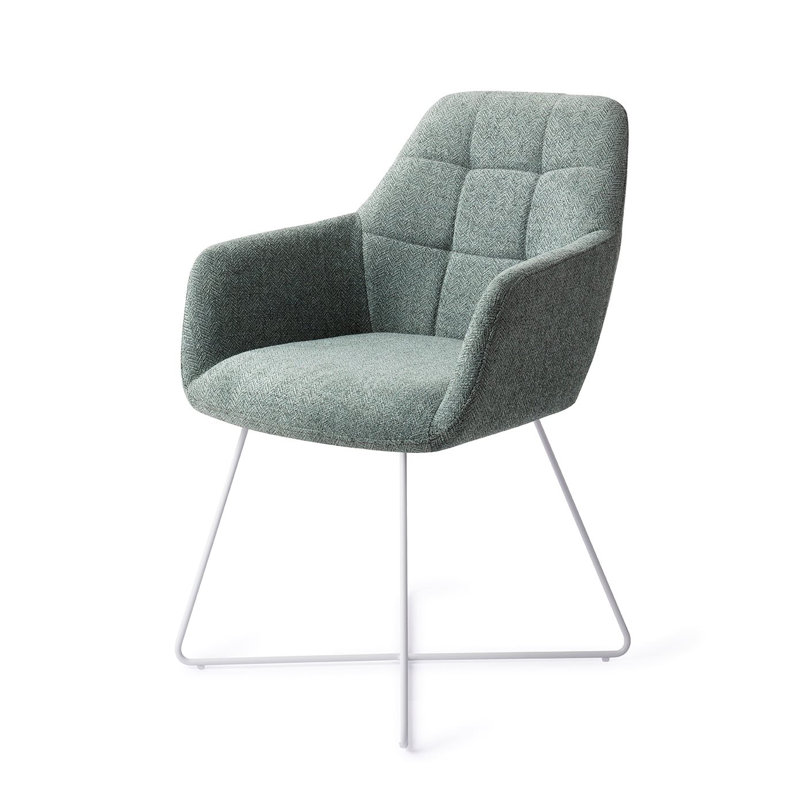 Dejahn 48cm H Polyester Upholstered Metal Armchair, Teal
