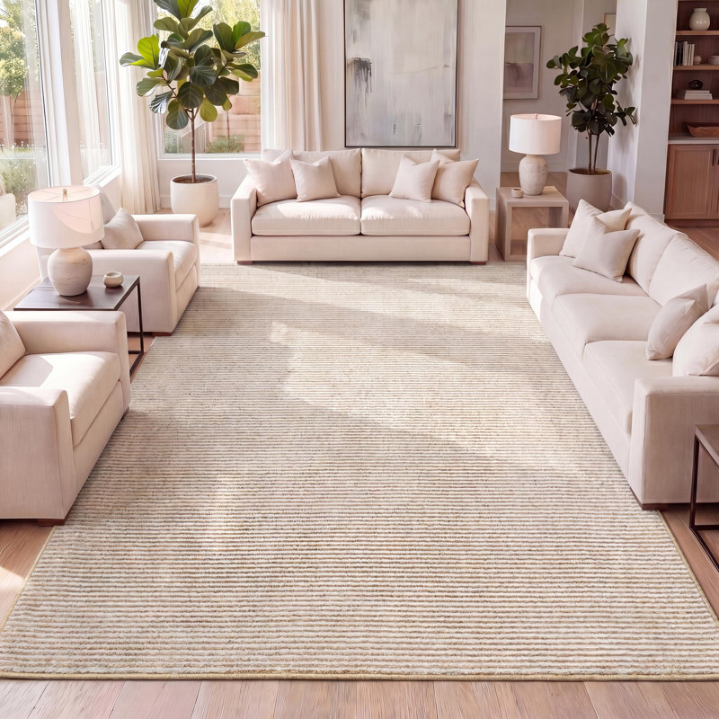 Tapis blanc / or Wolcott, Rectangle 4pi x 6 pi