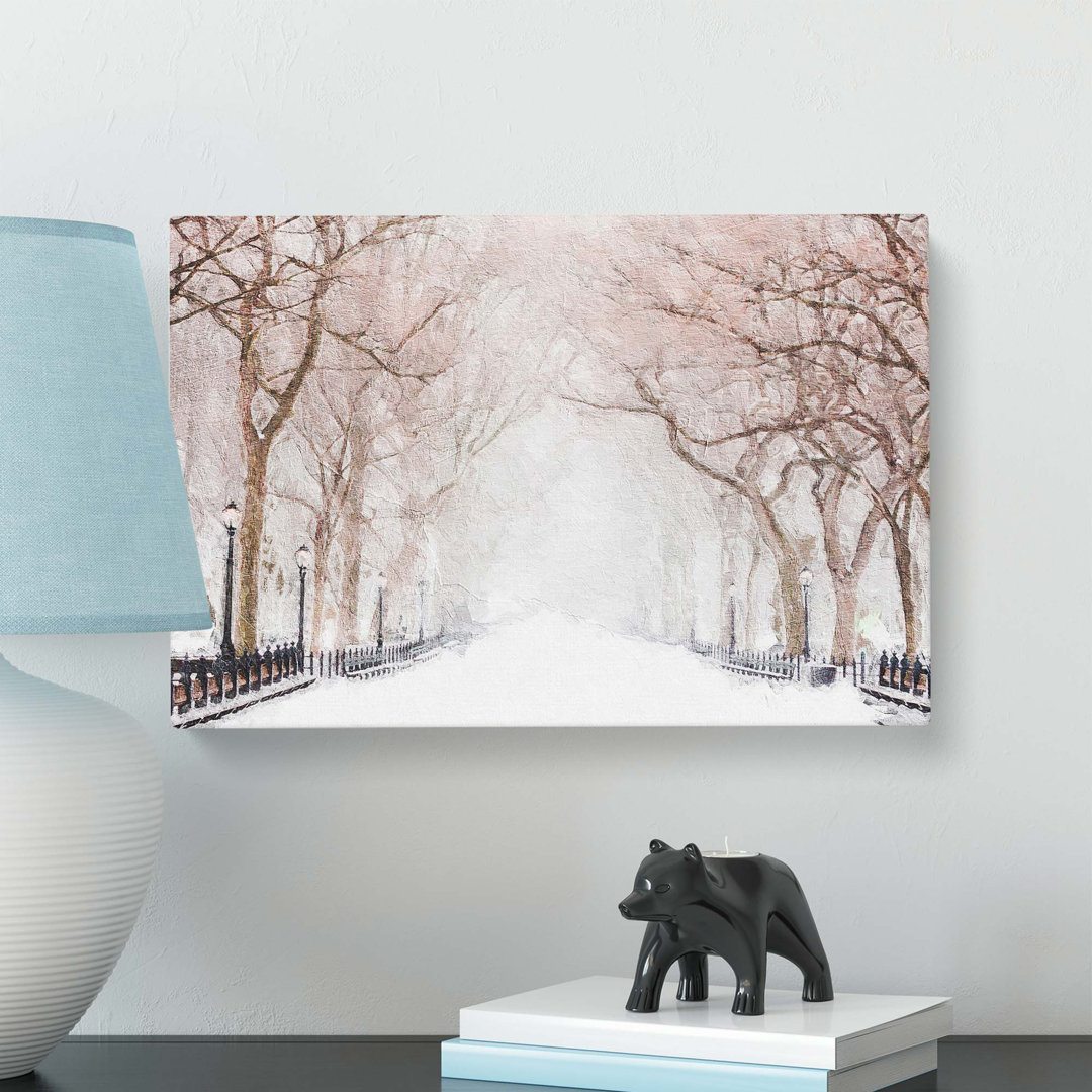 Wintertime in Central Park New York City - Wrapped Canvas