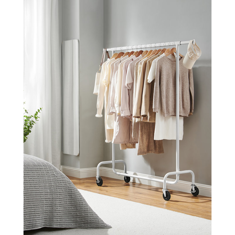 Gwenno 150cm Rolling Clothing Rack, White