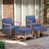 Structure brune / coussin bleu