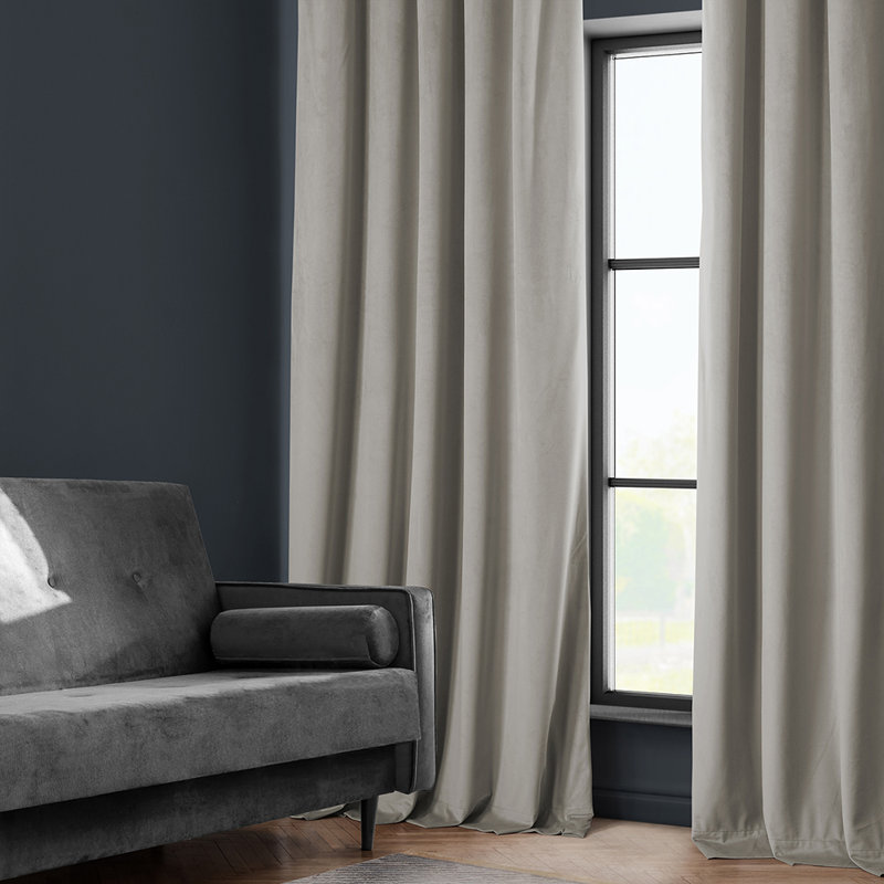 Matra Room Darkening Rod Pocket Single Curtain Panel, 50" W x 96" L, City Gray