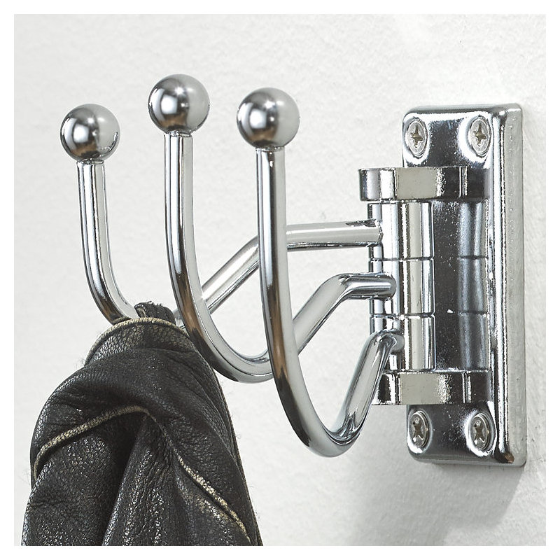 Crochet mural pivotant utilitaire, Chrome
