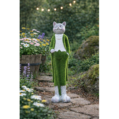 Sculpture de chat vert Green Gentleman
