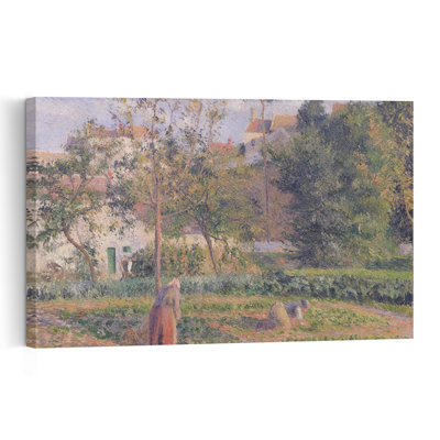 Vegetable Garden At The Hermitage, Pontoise, 1879 Impressionist Abstract Contemporary Landscape Tree Wall Art Print by Camille Pissarro - 1 Piece Wrapped Canvas Wall Art