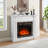 Juilo Freestanding Electric Fireplace with Realistic Stacked Stone Mantel, LED Flame, Remote Control & Timer, 45.66"W x 11.8"D x 40"H-1943271617