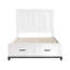 Lit plateforme rustique avec rangement et tiroirs, rangement pour pièces de chambre en bois blanc, intérieur