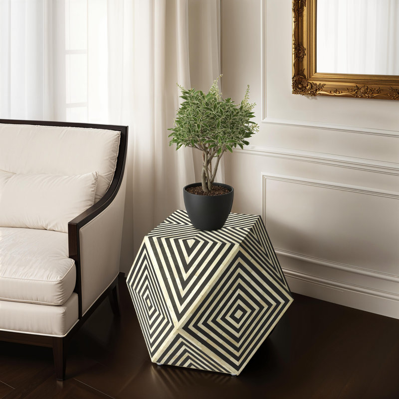 Zanzibar Bone Inlay Side Table