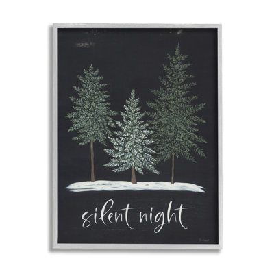 «Silent Night», signe de phrase noir patiné, impression numérique sur estampe numérique par Soulspeak & Sawdust
