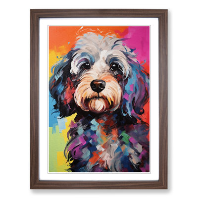 Cockapoo Gestural No.2 - Single Picture Frame Print on Wood
