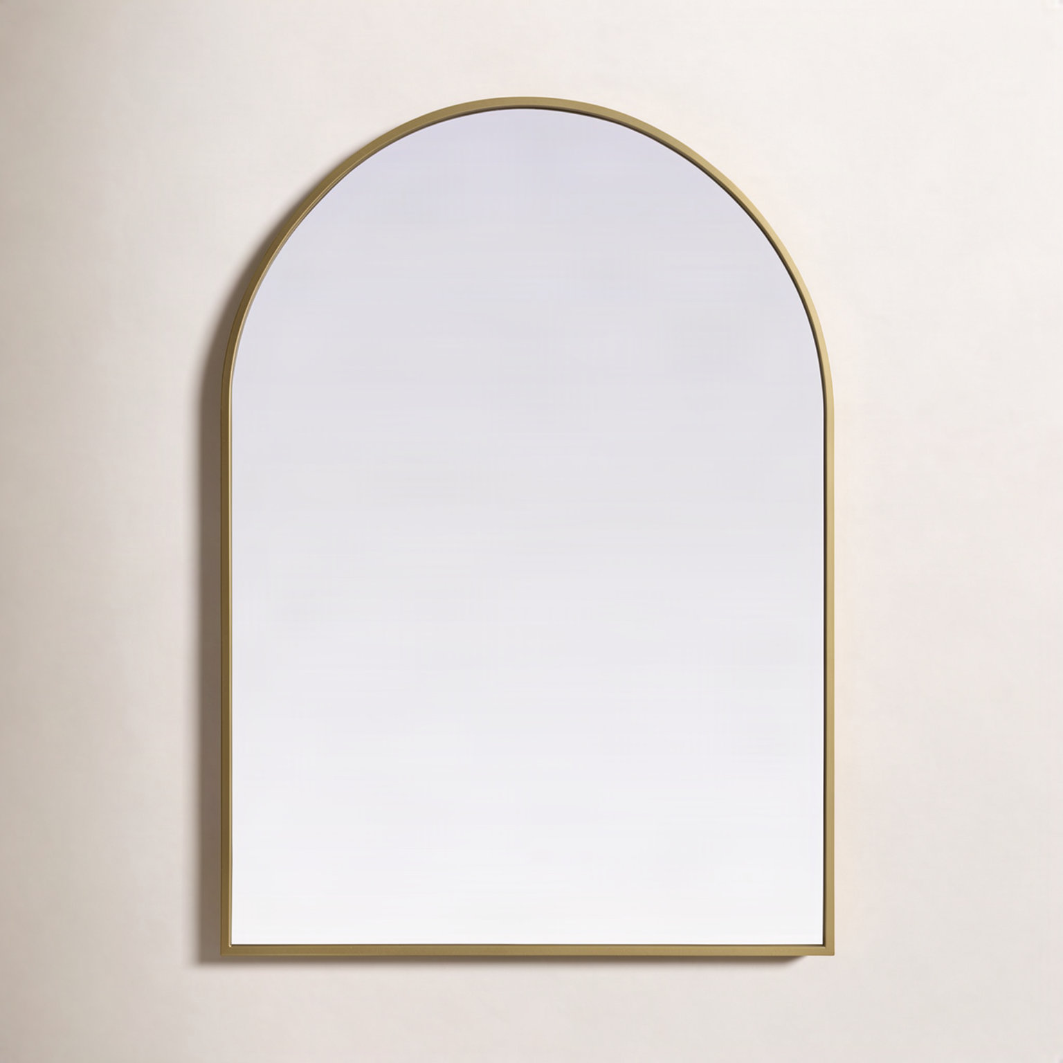 Sabine Metal Arch Wall Mirror, 30" x 22", Brass