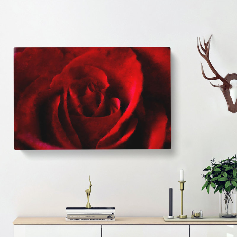 The Beauty of a Red Rose - Wrapped Canvas, 60cm H x 91cm W x 3cm D