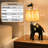 Modern Giraffe Led Table Lamp with Handwoven Raffia Shade, Resin Base, 3w Integrated Led-548911569