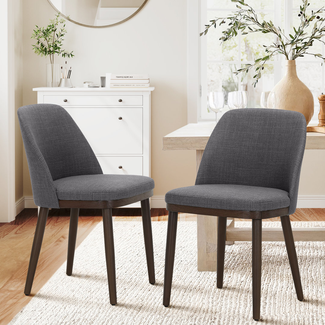 Upholstered Solid Wood Dining Chair (Set of 2) Corrigan Studio® Upholstery 