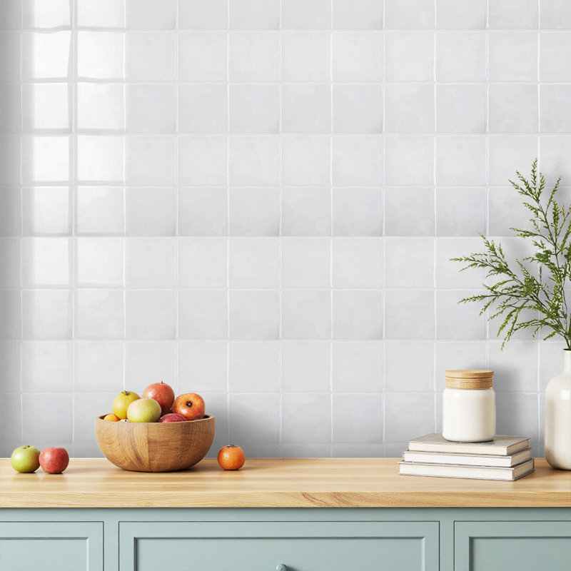 10Pcs Self-Adhesive Wall Tile Stickers, Light Grey