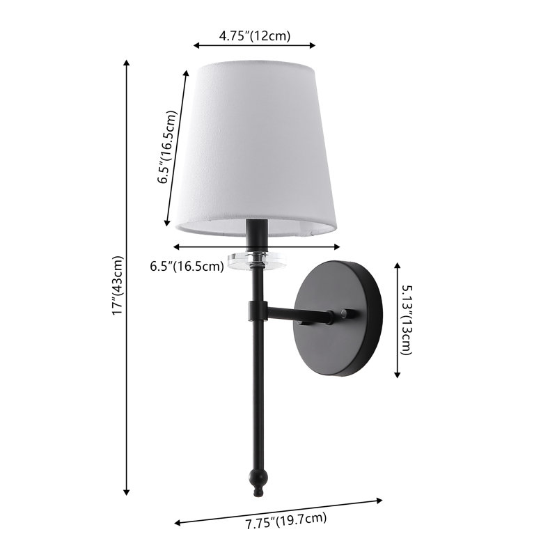 Wallache Contemporary Traditional Candlestick Metal/Crystal LED Vanity, 1, Black