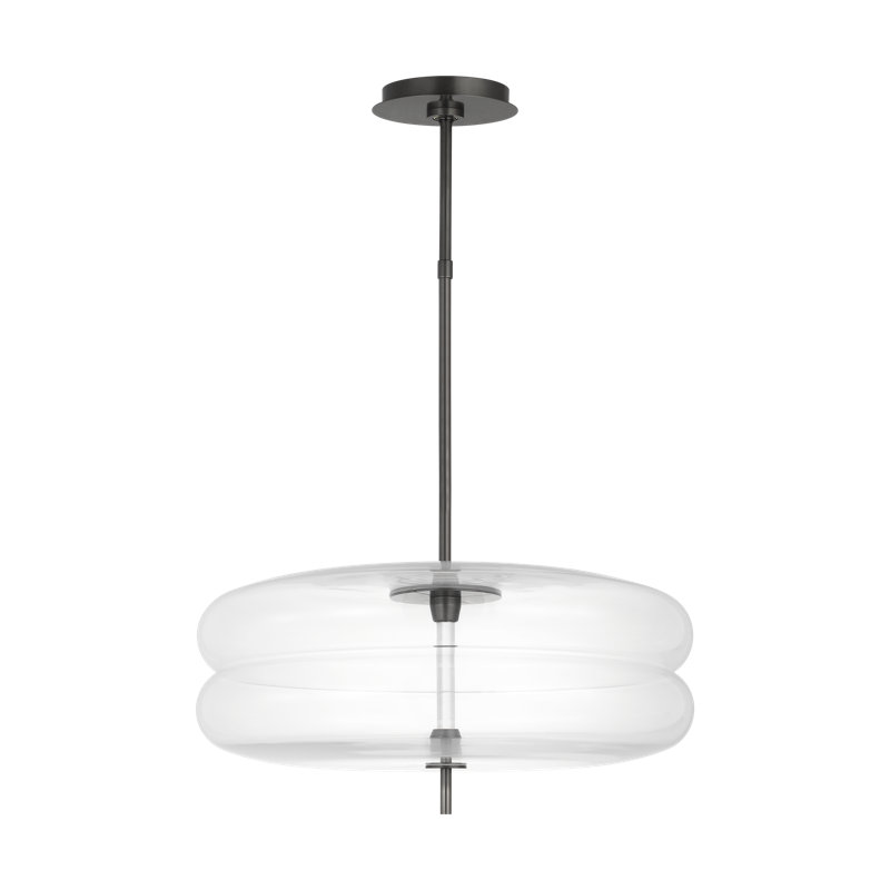 Sean Lavin Shakkei Double Extra Large 1-light Pendant in Bronze with Clear Glass shade