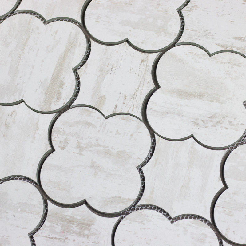 Tuscan Design 6" x 6" Glass Mosaic Wall Tile, White