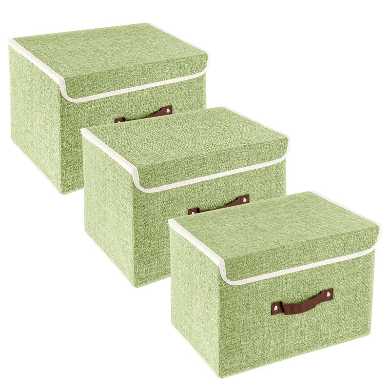 Brayden Studio Camar Fabric,Plastic Decorative Bin, Green