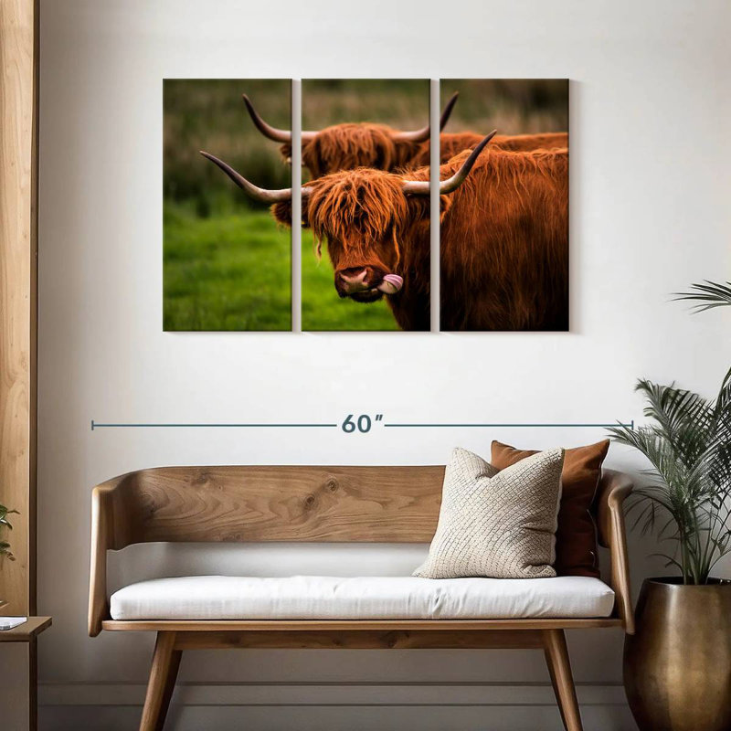 Brampt Fluffy Highland Cows, H 28 po x l 45 po