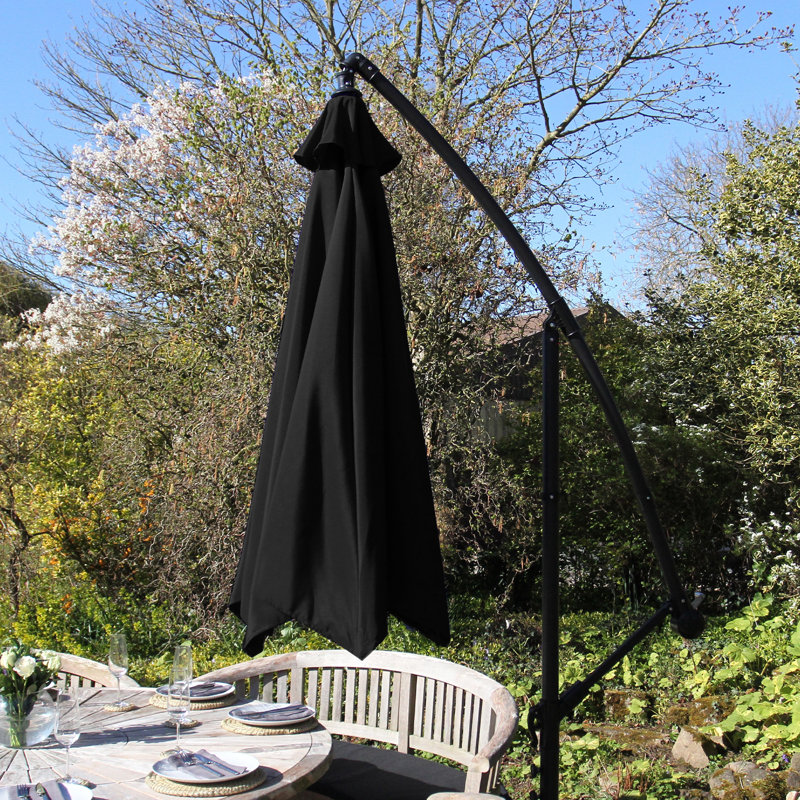 Aidsa 300cm Cantilever Parasol, Black