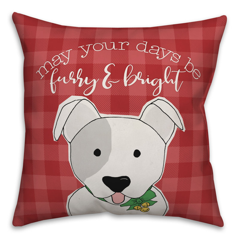  Housse de coussin May Your Days Be Furry and Bright, 18 po x 18 po