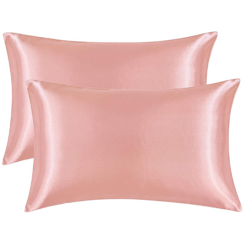 Satin Pillowcases for Skin and Hair, Set of 2, Satin Pillow Cases with Envelope Closure, Soft Breathable Smooth Cooling Pillow Covers for Gifts, 19*26 Inches