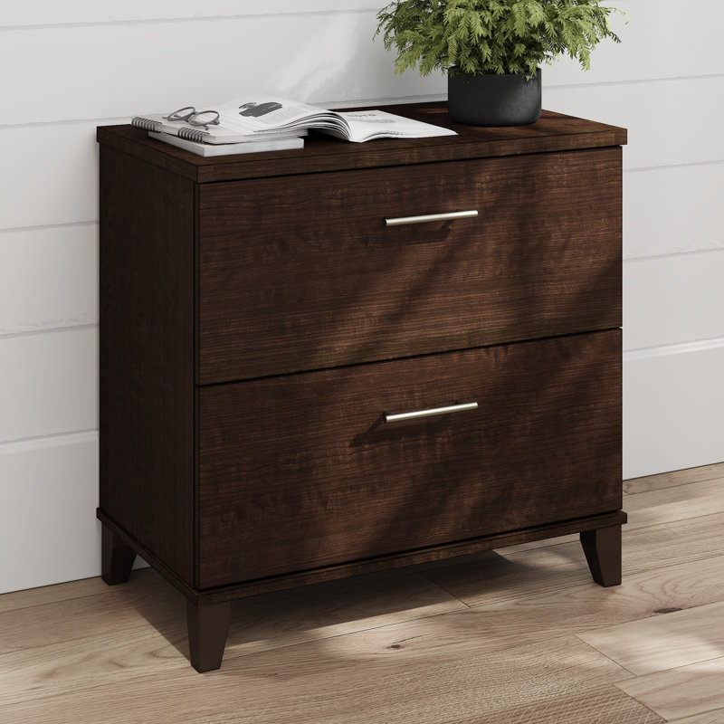 Classeur latéral 2 tiroirs en cerisier moka, Cerise mocha