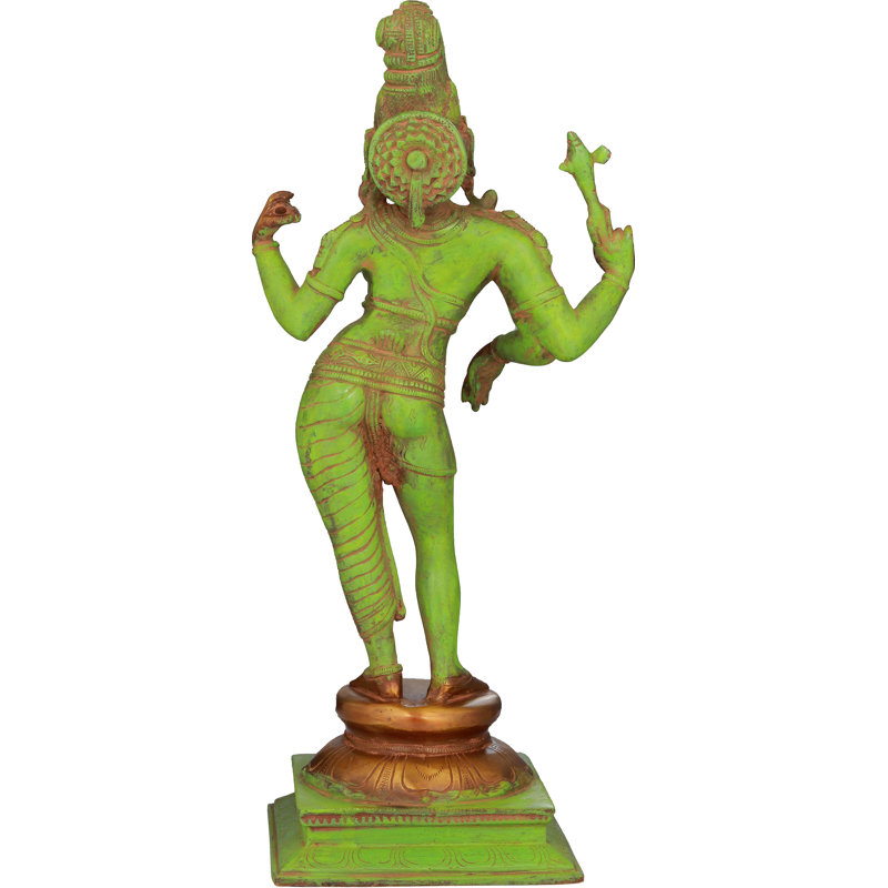 Figurine Ardhanarishvara, Vert / or