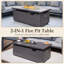 Table de foyer d'extérieur au propane en métal H 51 po x l 21 po avec couvercle, cristaux-632415664