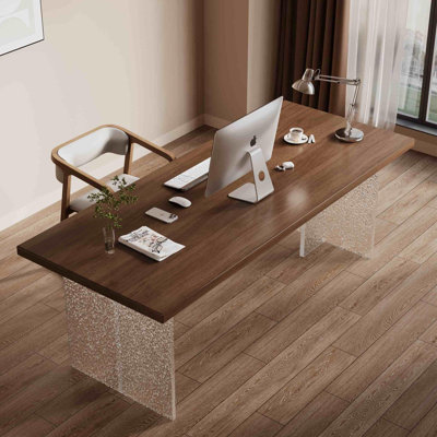 Bureaux rectangulaires en bois massif noyer