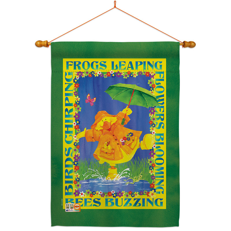 Caneton à ressorts 2 faces en polyester 40 po x 28 po Ensemble de drapeaux