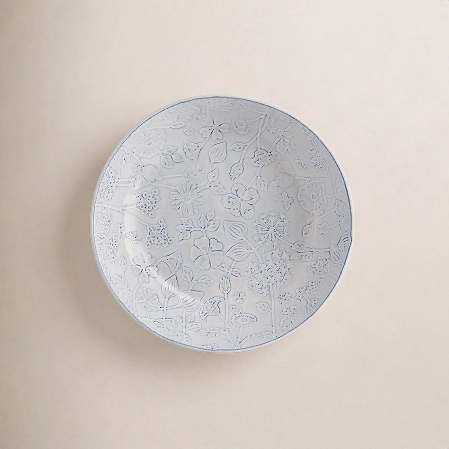 Flora Salad Bowl, White/Gray