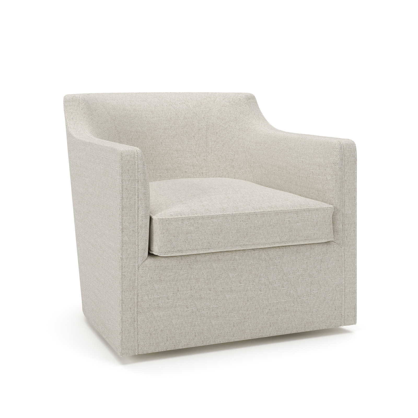 Marietta Upholstered Swivel Armchair, Macarena Light Gray Canvas