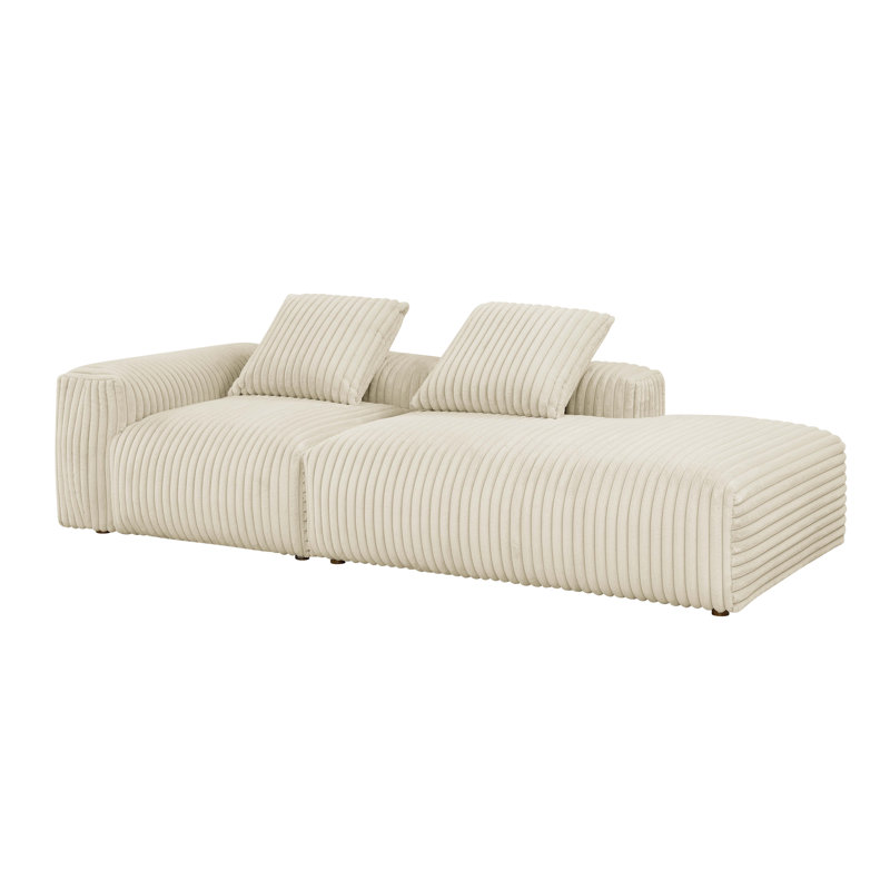 Canapé modulaire en velours côtelé Rostera