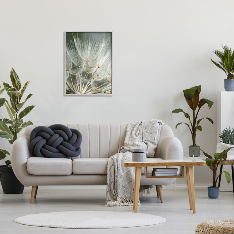Az-398 - Imprimé pissenlit doux encadré, H 30 po x l 24 po x P 1,5 po, Estampe numérique Farmhouse