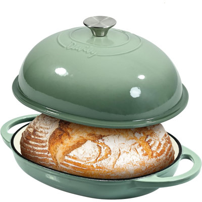 Davivy Enameled Cast Iron 6 Qt Oven Dutch Oven Sea Salt Green