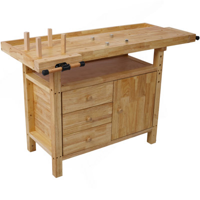 Wood Workbench - Wooden Workbench For Garage Workshop And Home