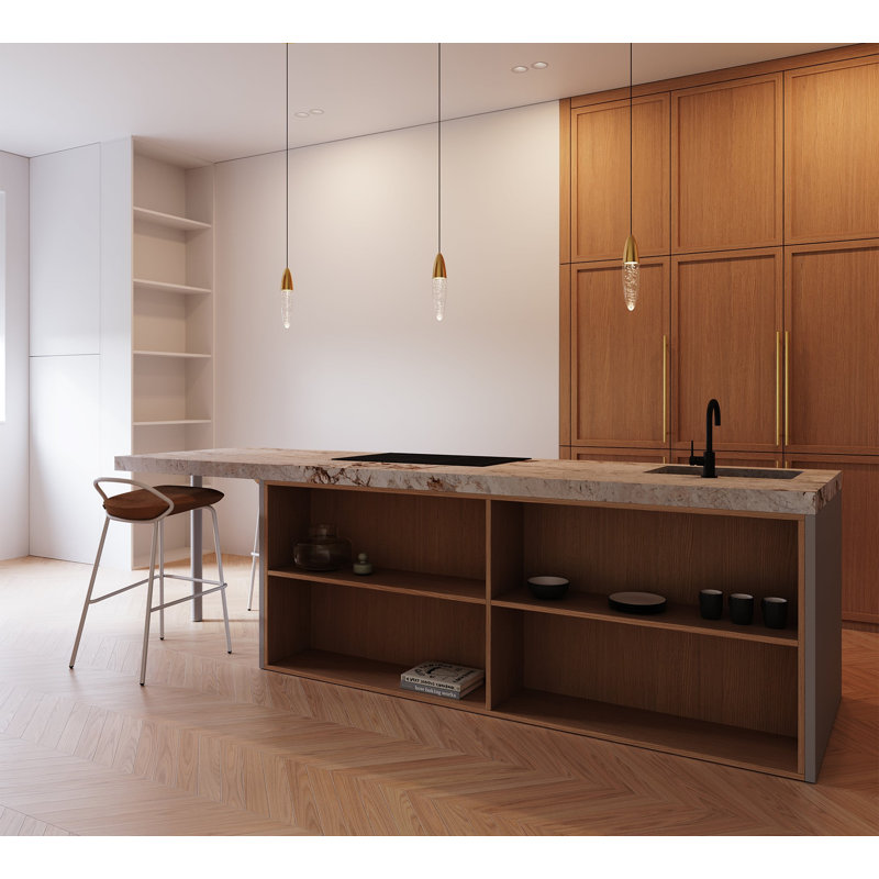 Sultana 1 - Light LED Pendant, Satin Brass/White