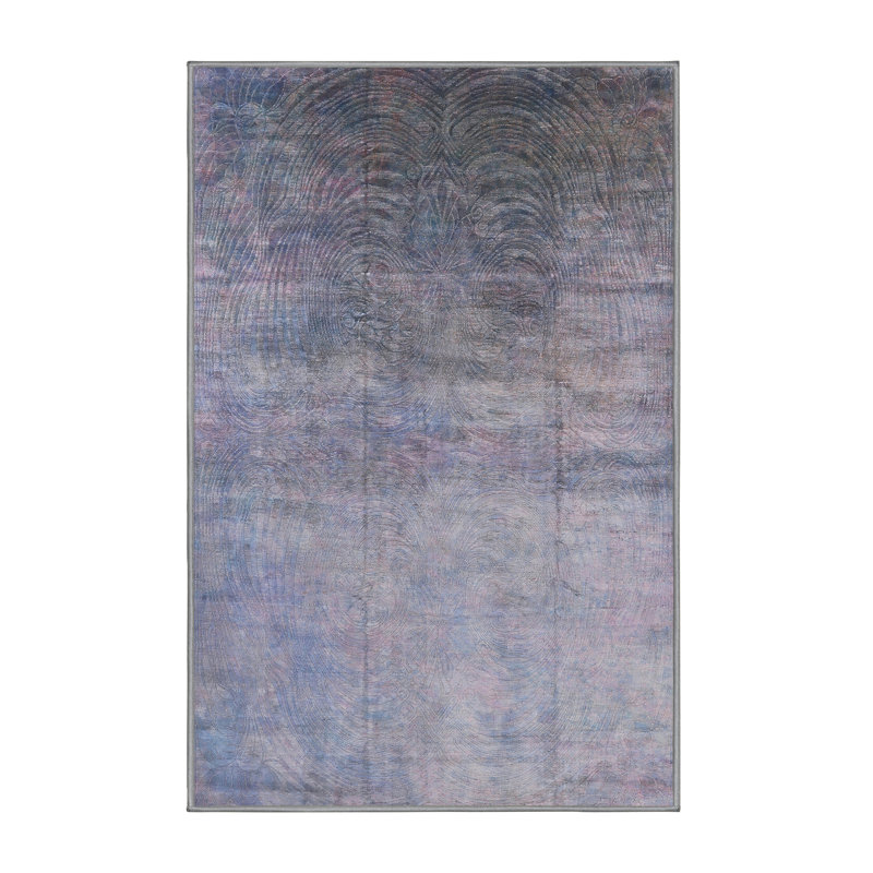 Tapis abstrait bleu, Rectangle 7 pi x 10 pi