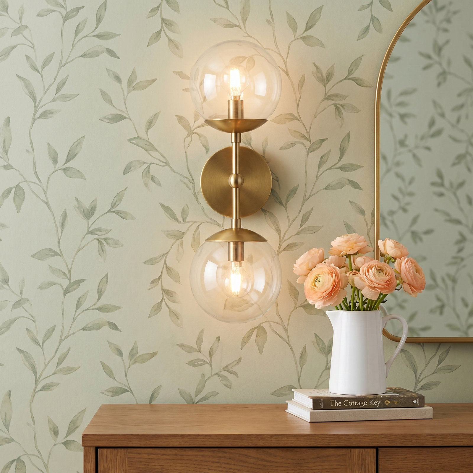 Barnhill 2-Light Armed Sconce, Brushed Bronze
