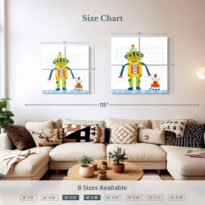 Ashelle Robot Party IV, H 32 po x l 32 po