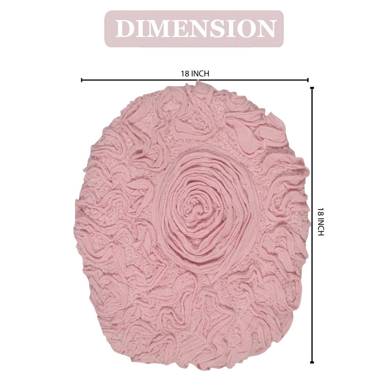 Couvercle de toilette 100% coton Homeka Weavers Franciska - 18 po x 18 po, Rose