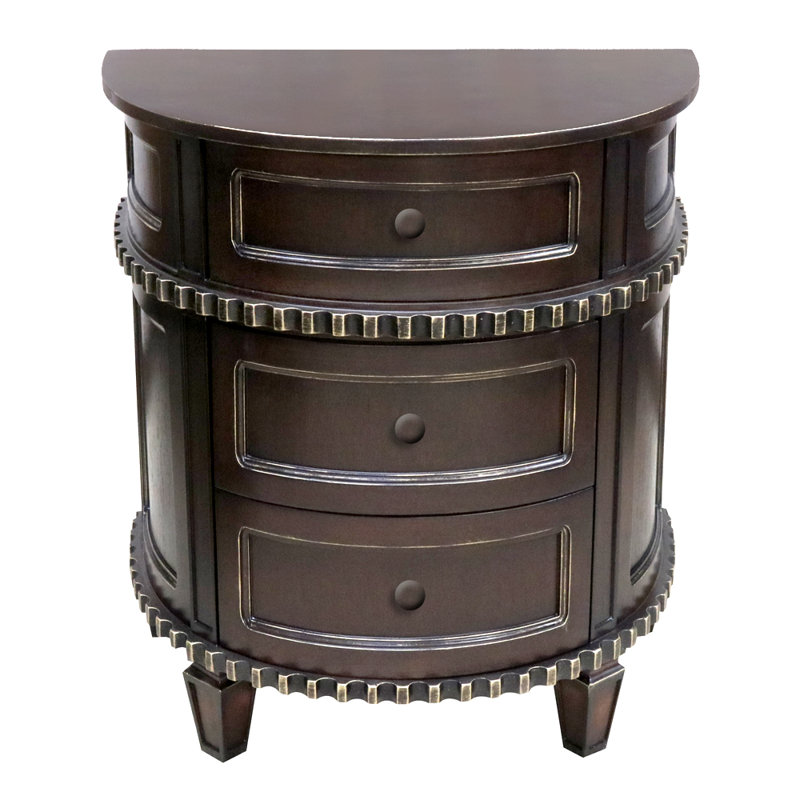 Smartt Louis Xv Transitional Bombay Chest Nightstand, Espresso