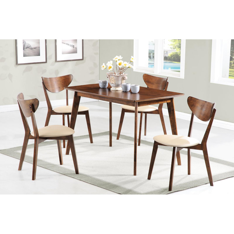 2 pièces sièges de salle à manger brun clair et châtaignier - dossier ouvert, chaises de style moderne Mid-Century 2