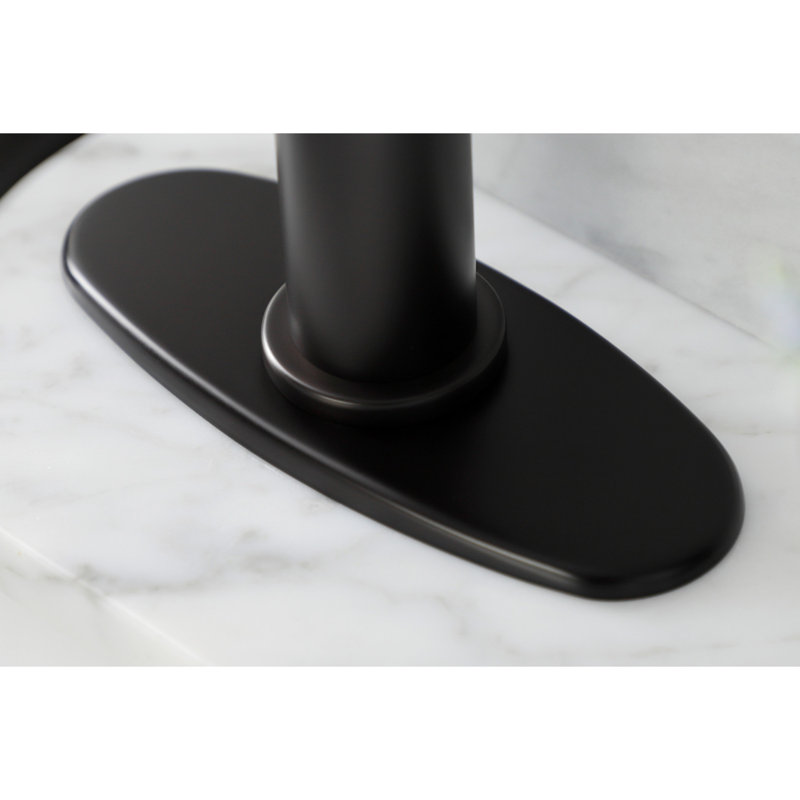 Kingston Brass Belknap Single-Handle 1-Hole Deck Mount Bathroom Faucet with Push Pop-Up and Deck Plate, Oil Rubbed Bronze