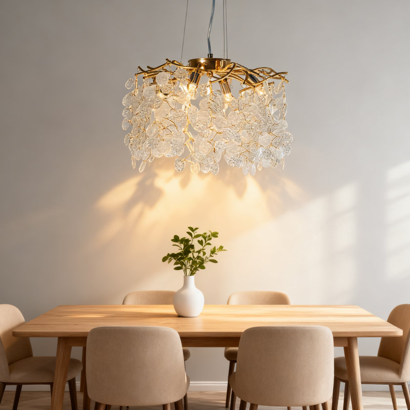 Lustre en cristal 5 lumières à intensité variable