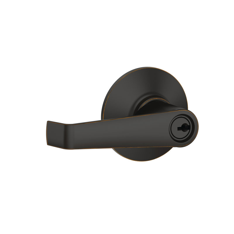 Elan Lever Keyed Entry Lock, Aged Bronze, Keyed Alike, Yes