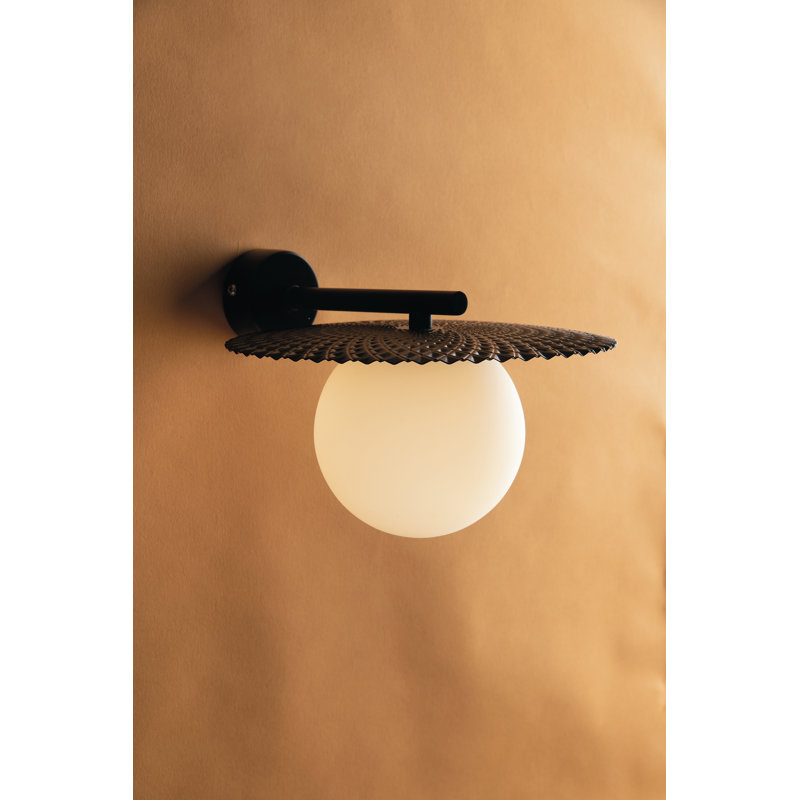 Cancia Flush Mounted Sconce, Black, Black